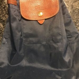 Vintage Longchamp Drawstring Backpack.
